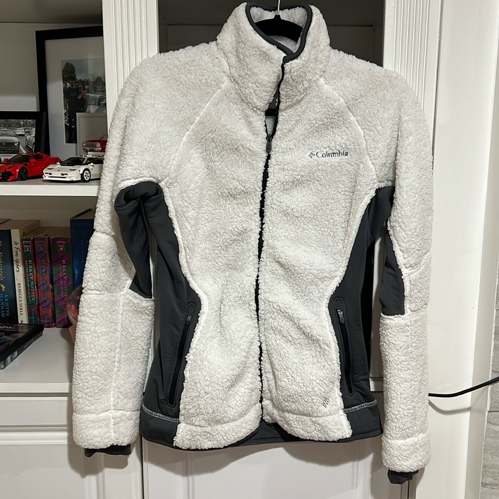 White and grey Columbia women’s small jacket